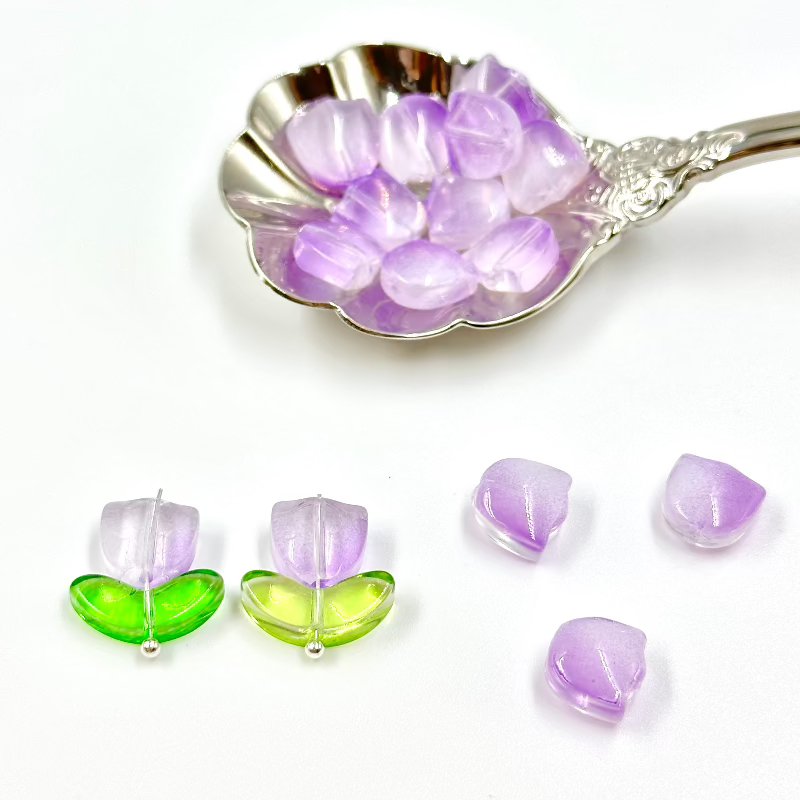 10Pcs Tulip Glass Beads DIY Jewelry Accessories - GoGraceBeads