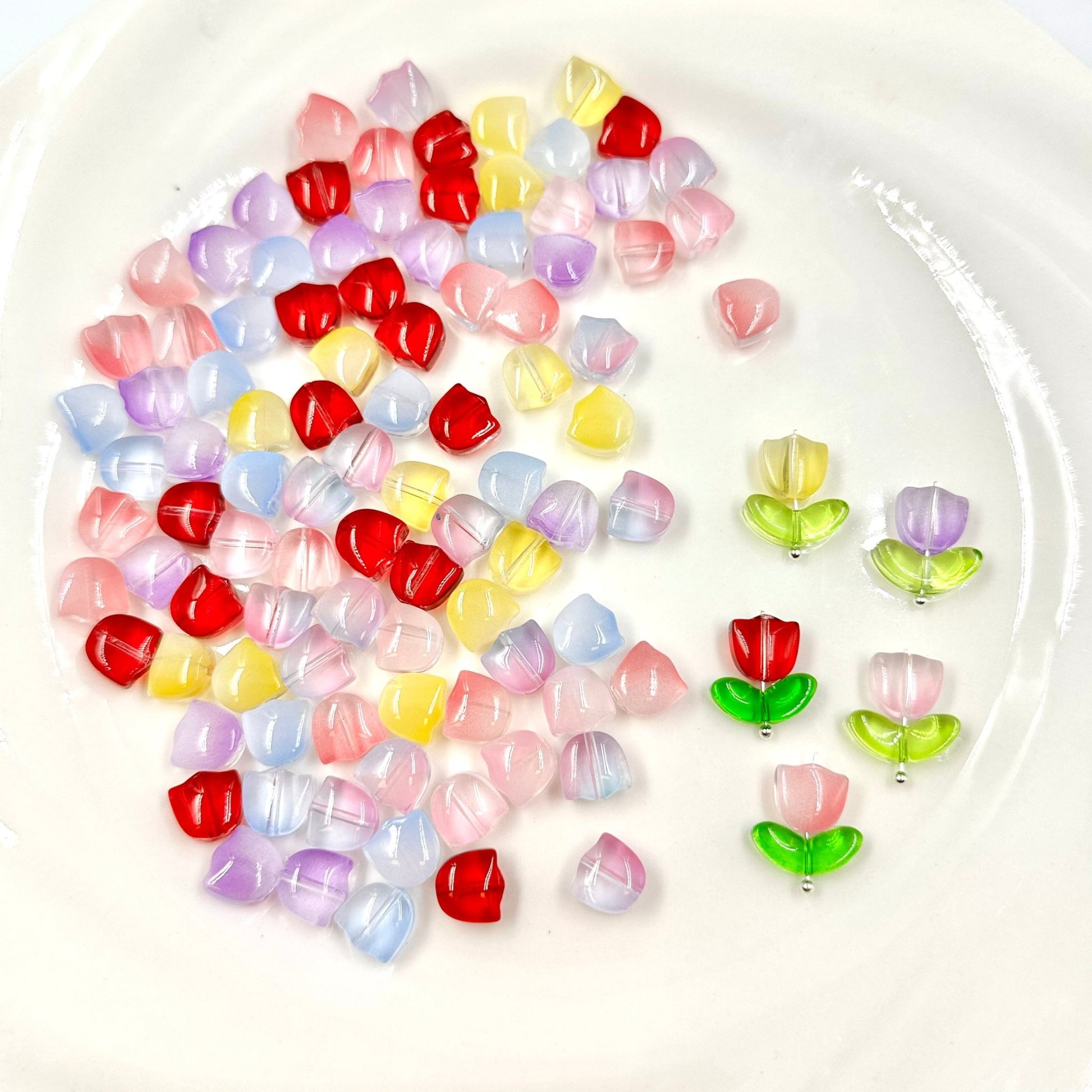 10Pcs Tulip Glass Beads DIY Jewelry Accessories - GoGraceBeads