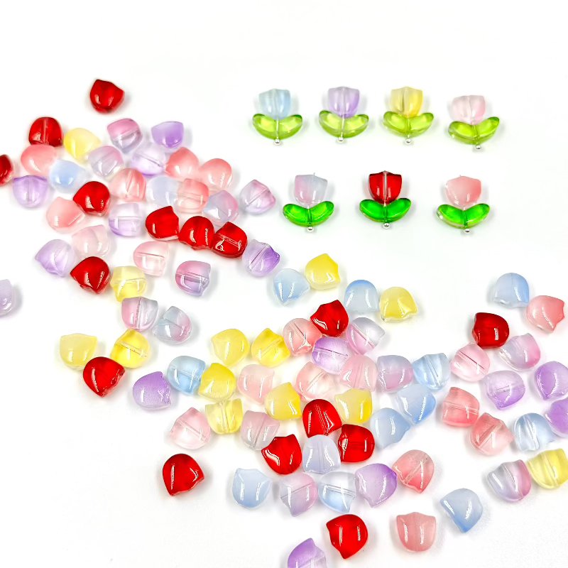 10Pcs Tulip Glass Beads DIY Jewelry Accessories - GoGraceBeads