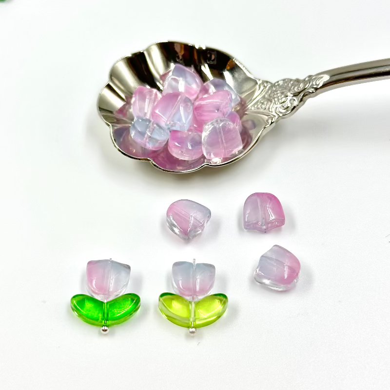 10Pcs Tulip Glass Beads DIY Jewelry Accessories - GoGraceBeads