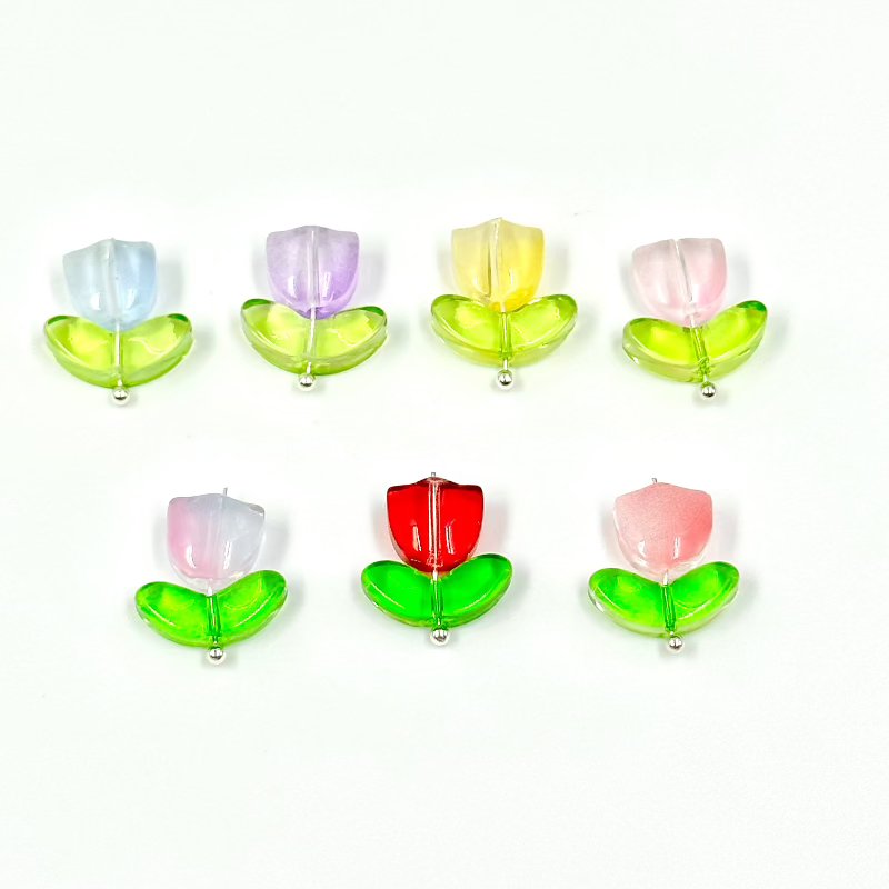 10Pcs Tulip Glass Beads DIY Jewelry Accessories - GoGraceBeads