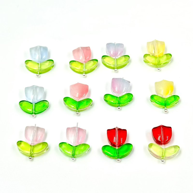 10Pcs Tulip Glass Beads DIY Jewelry Accessories - GoGraceBeads