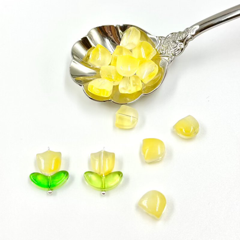 10Pcs Tulip Glass Beads DIY Jewelry Accessories - GoGraceBeads