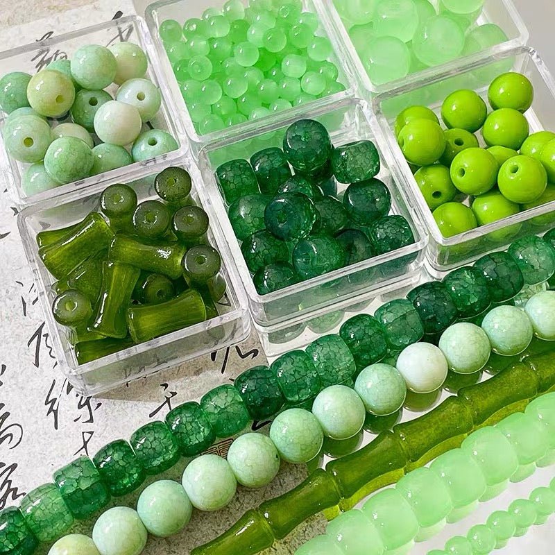 20Pcs Green Glass Beads - GoGraceBeads