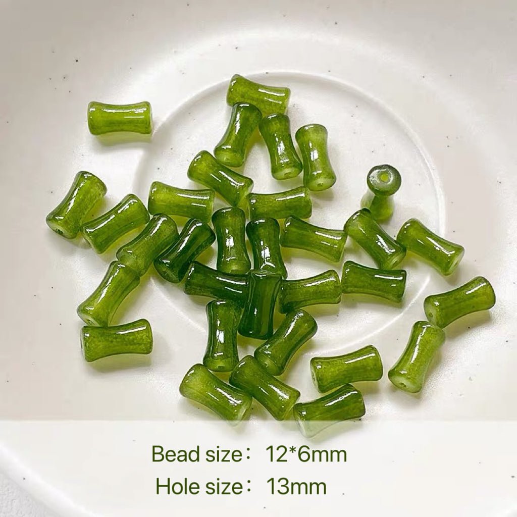 20Pcs Green Glass Beads - GoGraceBeads