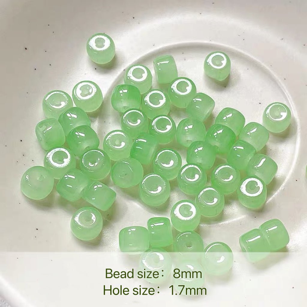 20Pcs Green Glass Beads - GoGraceBeads