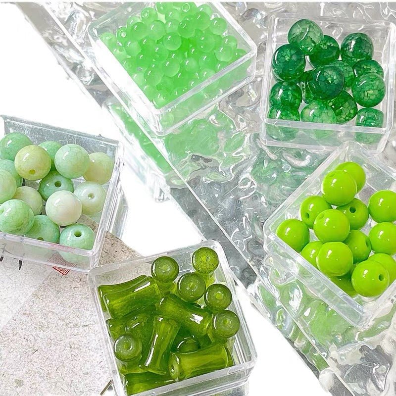 20Pcs Green Glass Beads - GoGraceBeads