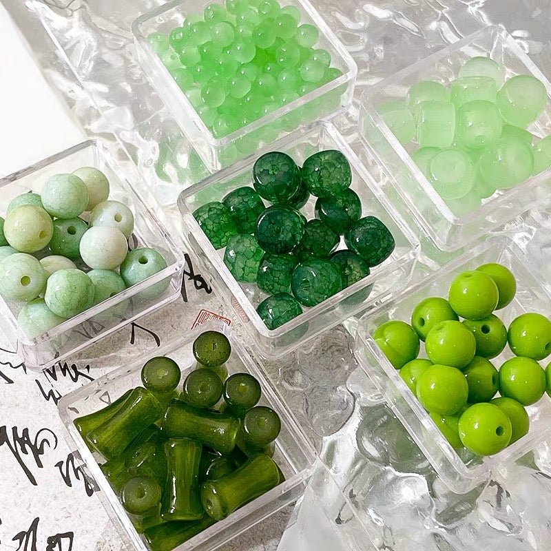 20Pcs Green Glass Beads - GoGraceBeads