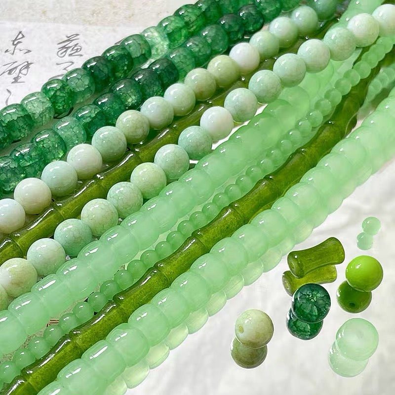 20Pcs Green Glass Beads - GoGraceBeads