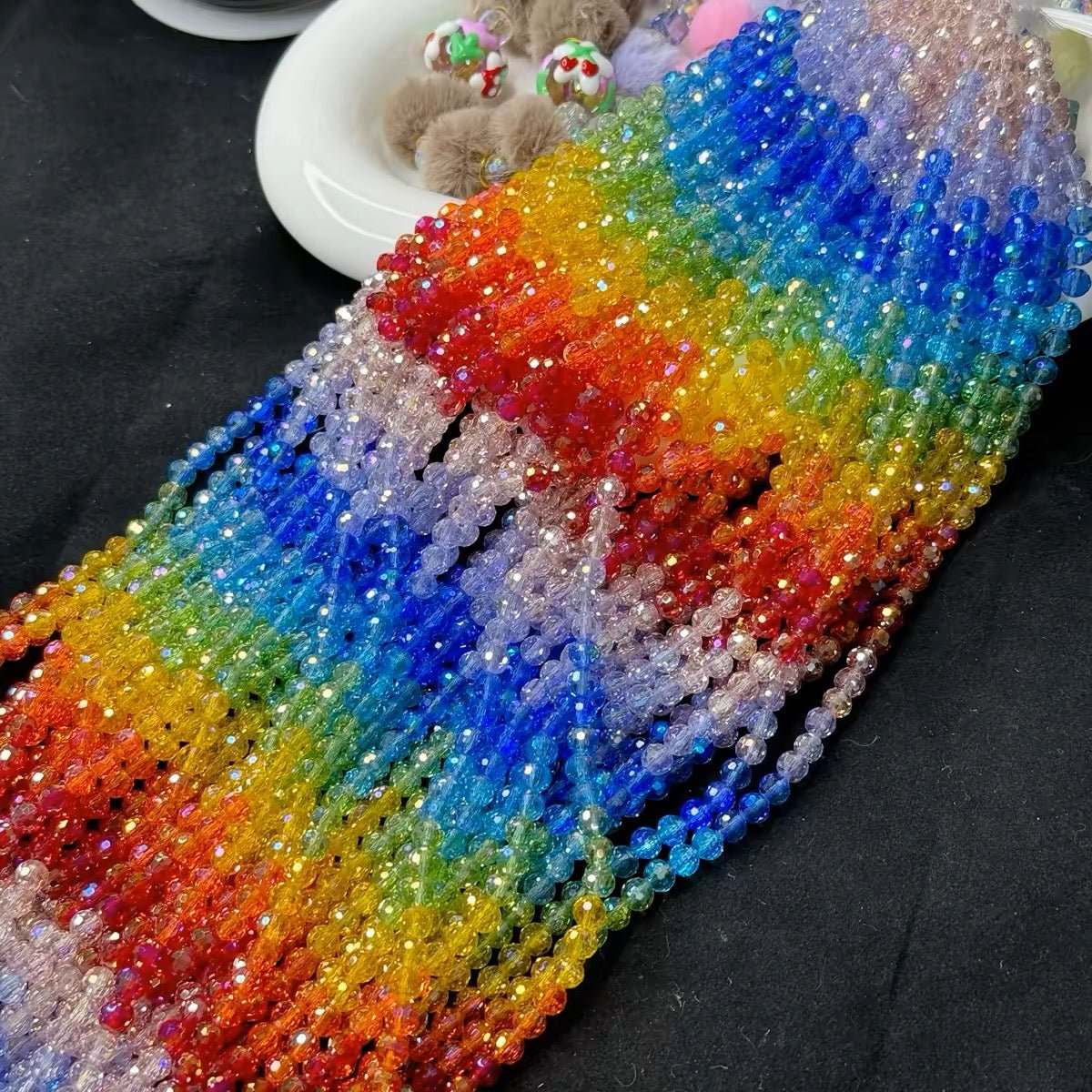 6mm Rainbow Crystal Rondelle Shape Beads - GoGraceBeads