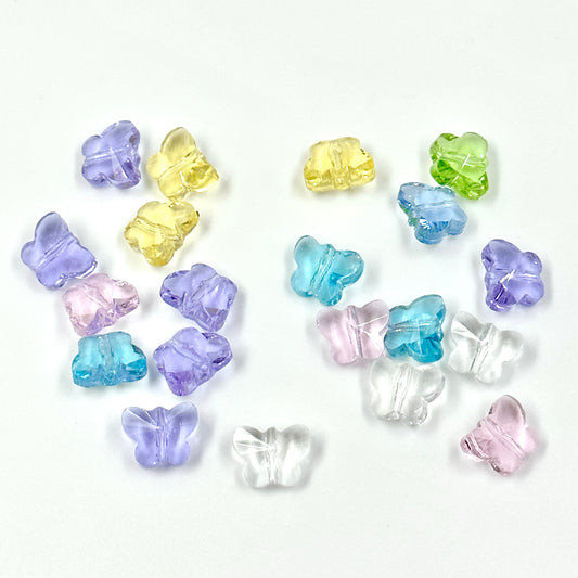 10Pcs Crystal Butterfly Glass Beads