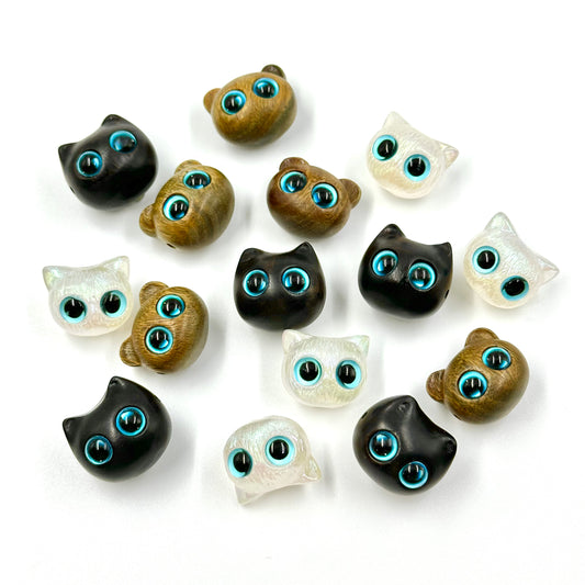 Wood Handmade Cat Beads