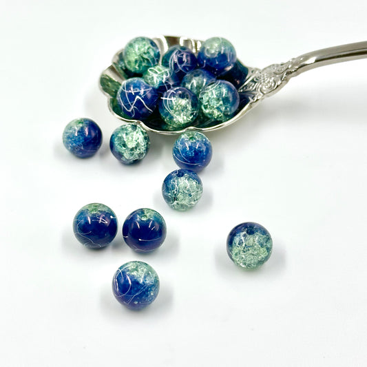 10mm Coastal Breeze Crackle Beads