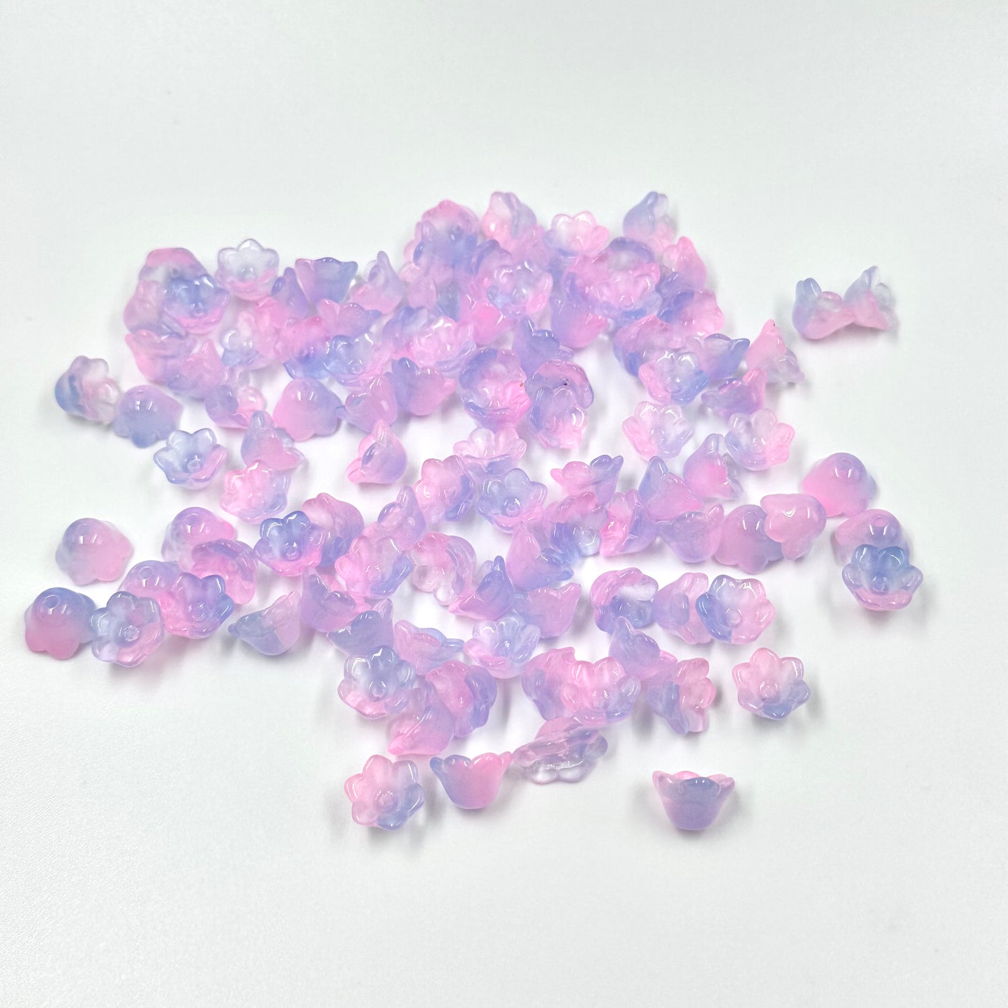 Pink-Purple Gradient Flower Glass Beads