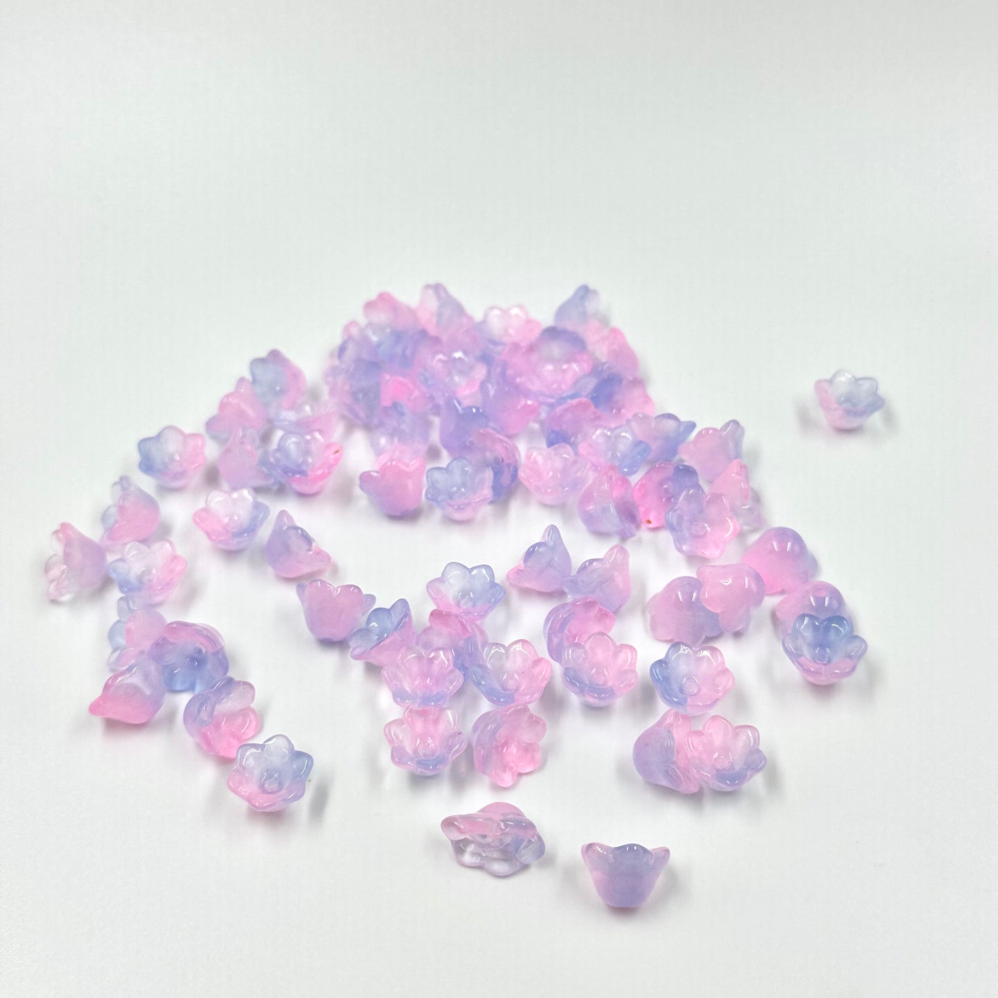 Pink-Purple Gradient Flower Glass Beads