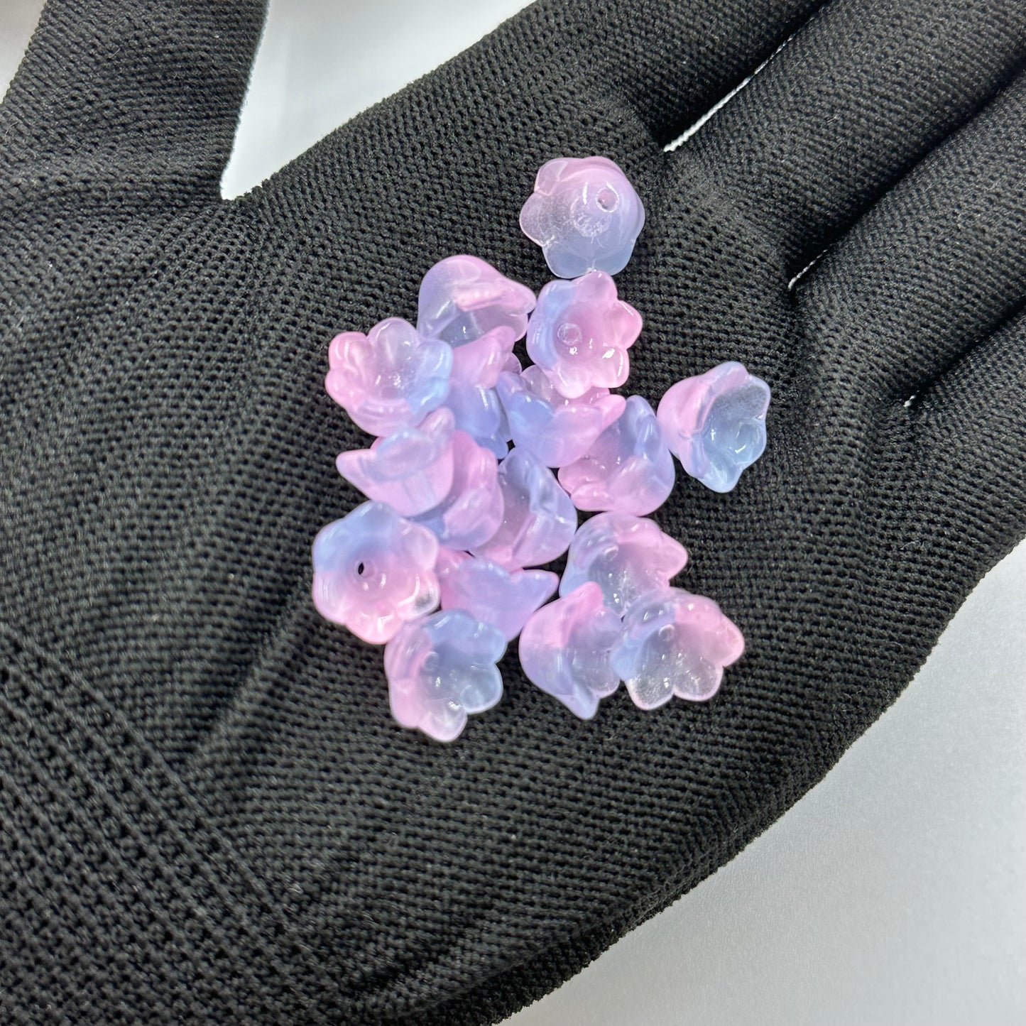 Pink-Purple Gradient Flower Glass Beads