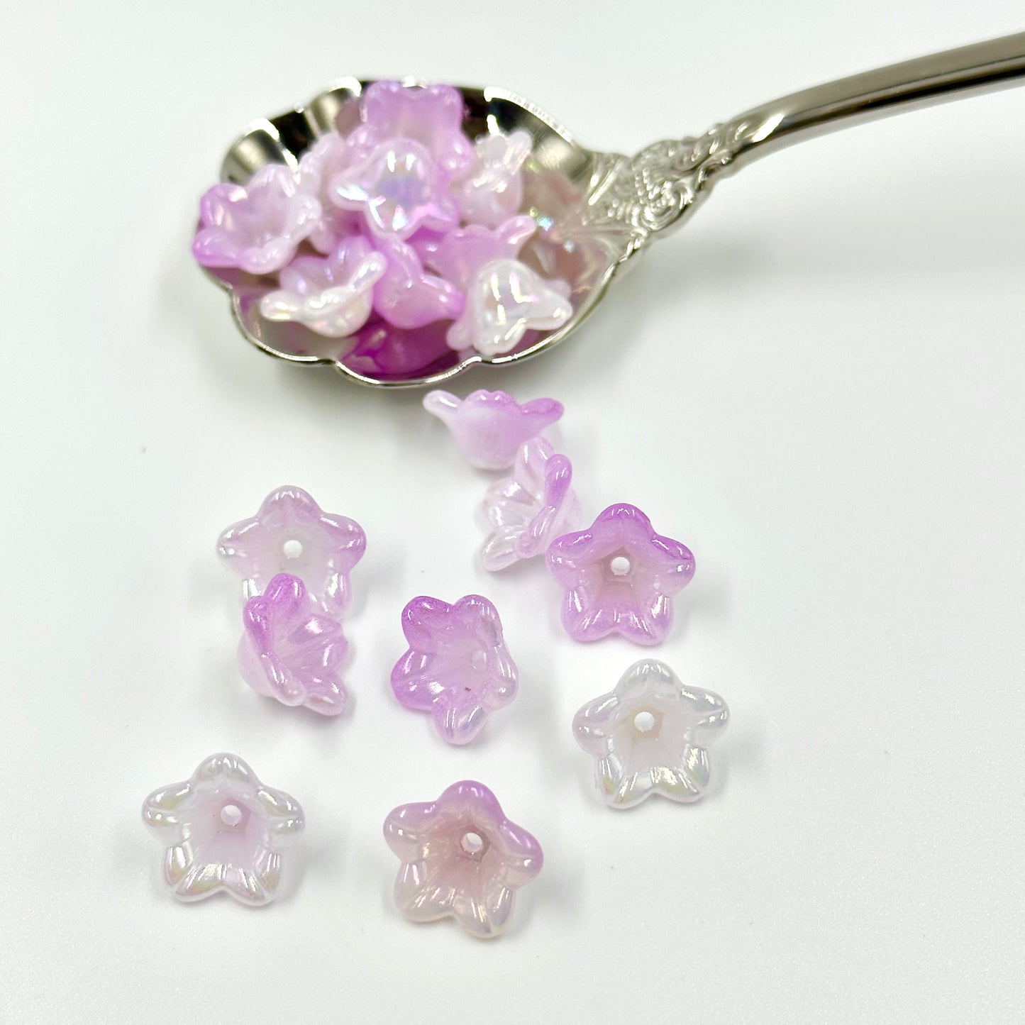 Purple Gradient Flower Acrylic Beads