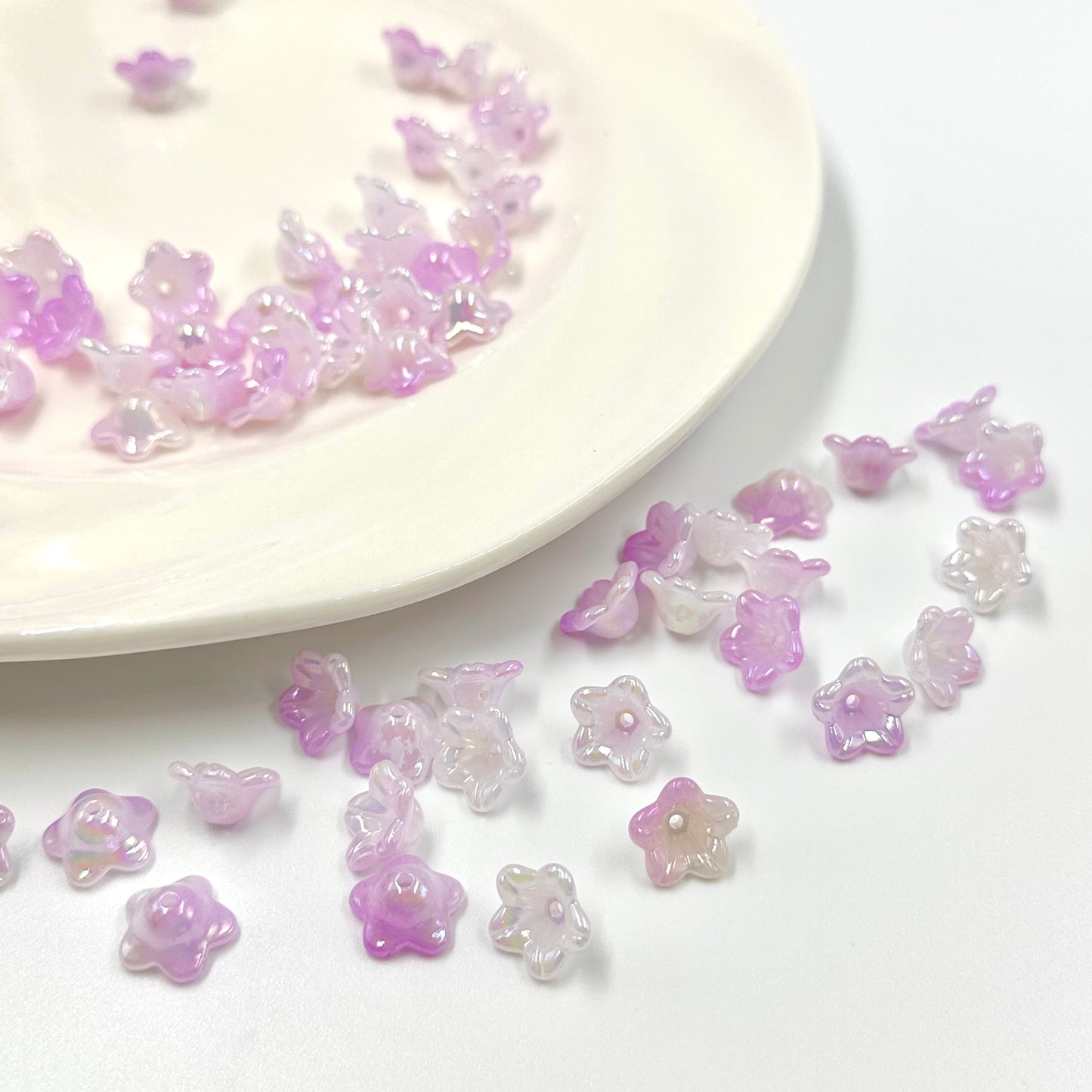 Purple Gradient Flower Acrylic Beads