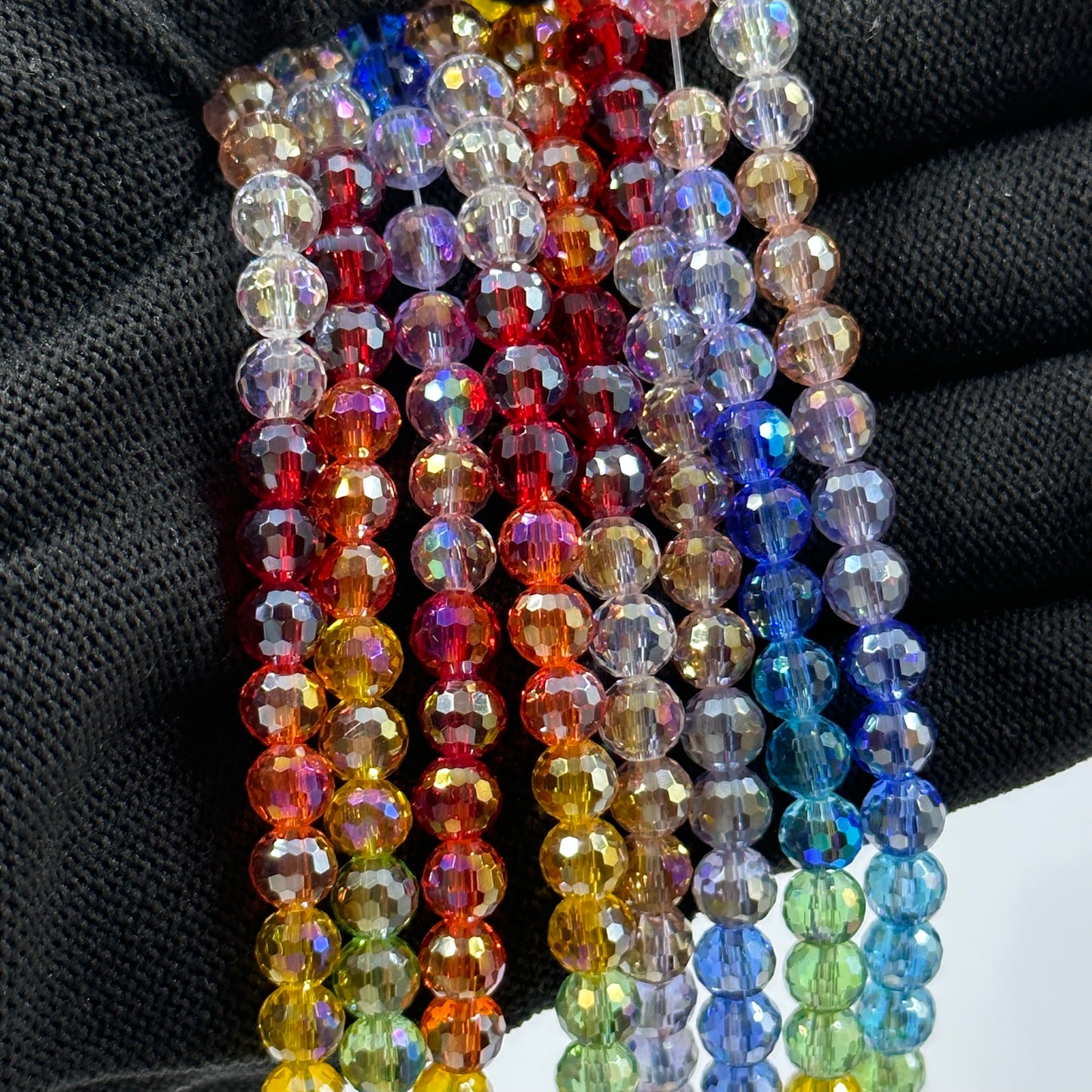 6mm Rainbow Crystal Rondelle Shape Beads