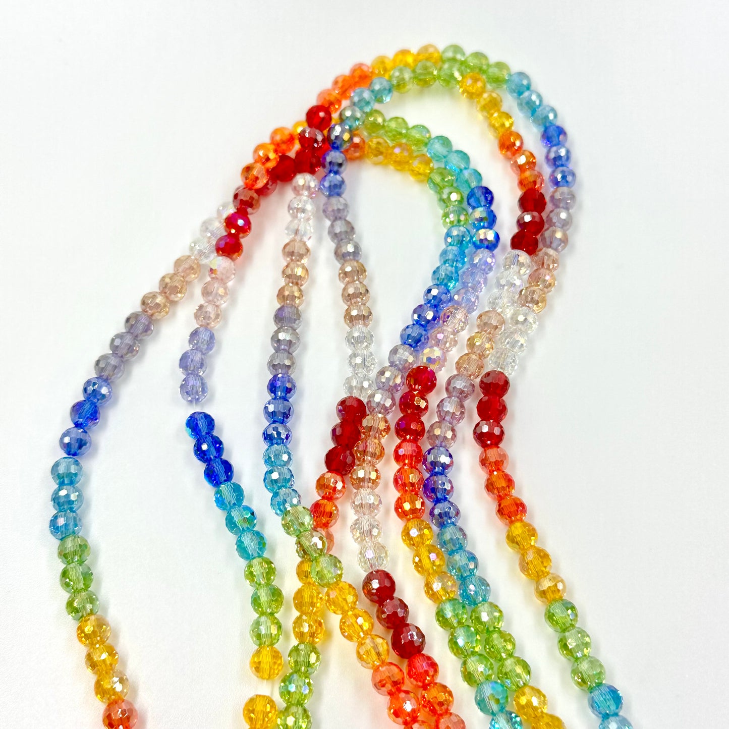 6mm Rainbow Crystal Rondelle Shape Beads