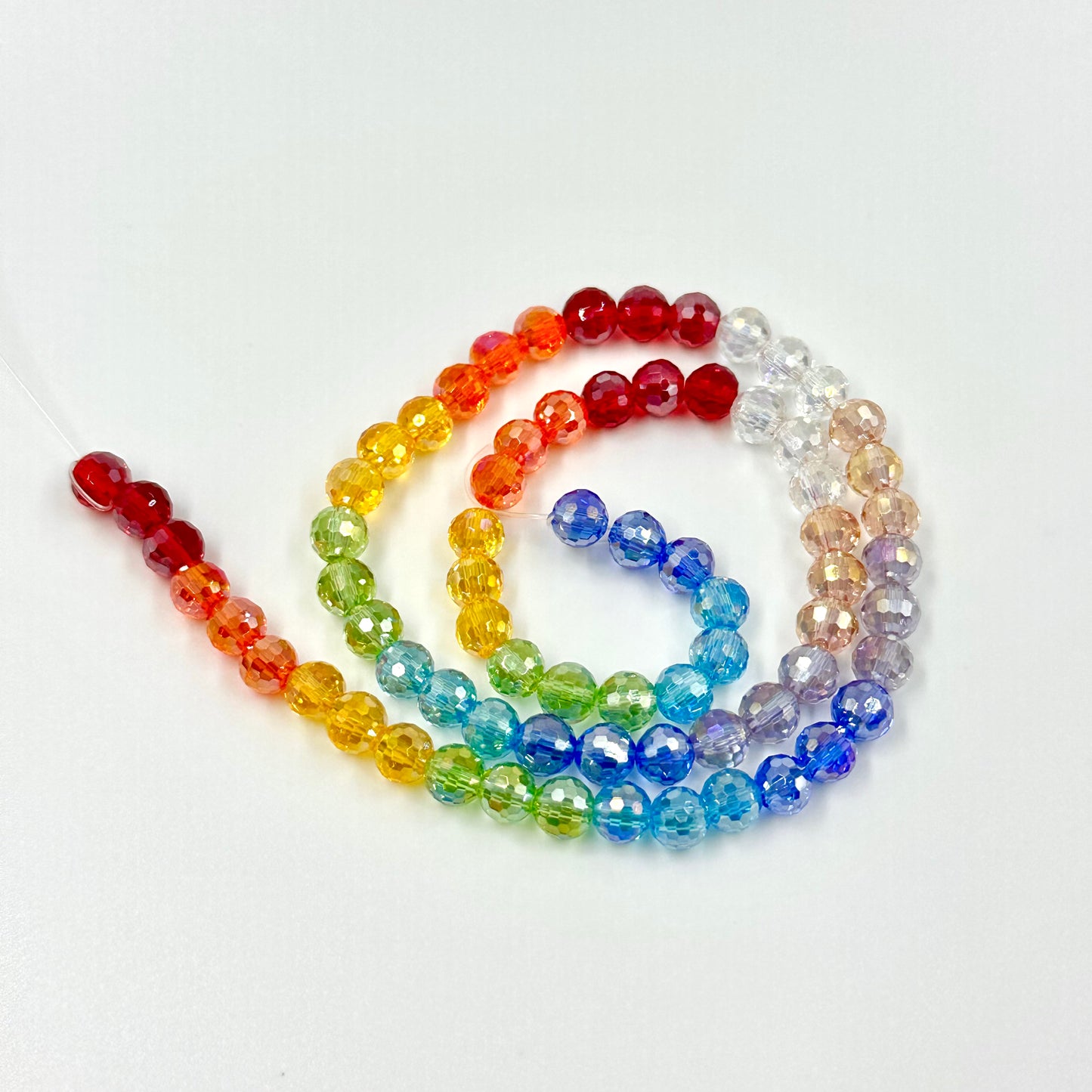 6mm Rainbow Crystal Rondelle Shape Beads