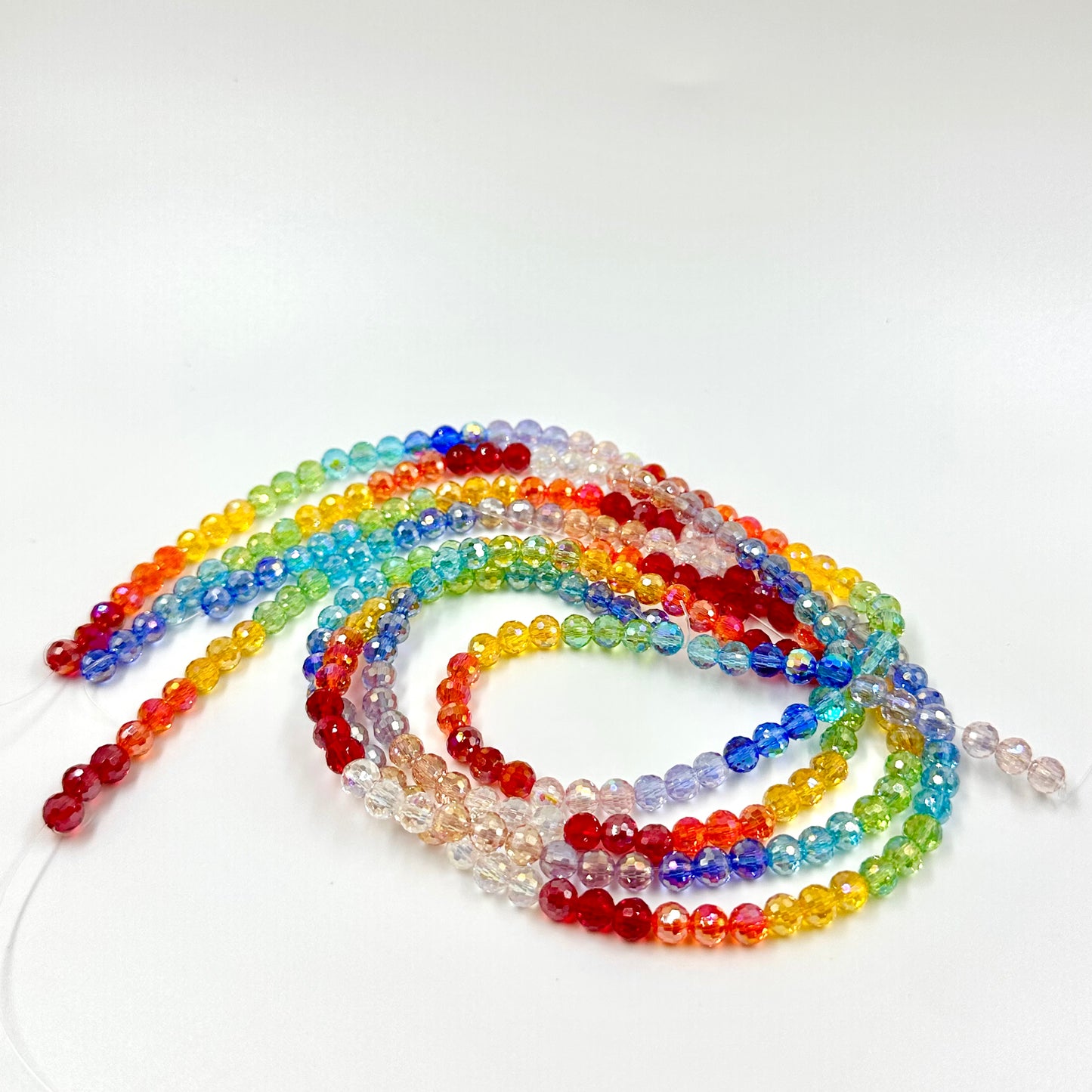 6mm Rainbow Crystal Rondelle Shape Beads