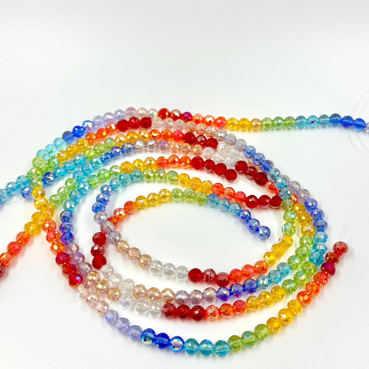 6mm Rainbow Crystal Rondelle Shape Beads