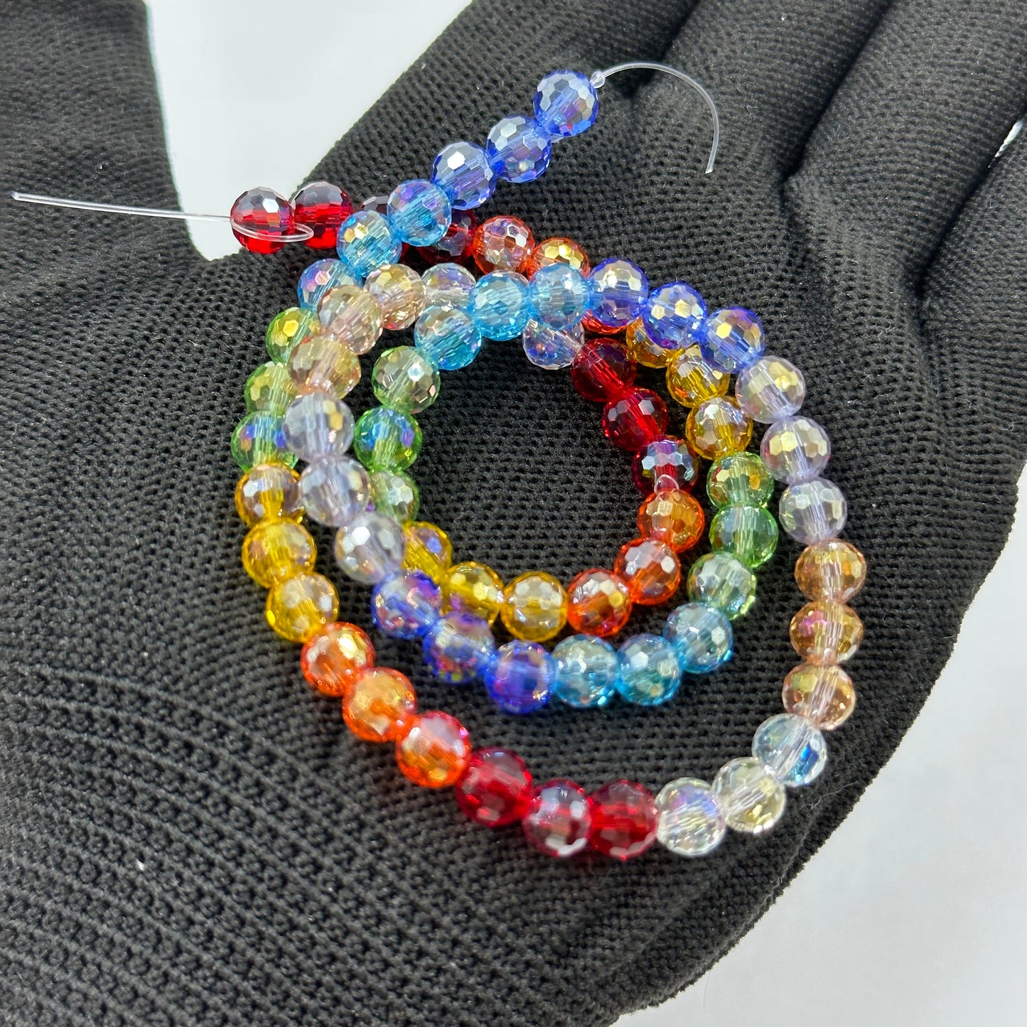 6mm Rainbow Crystal Rondelle Shape Beads