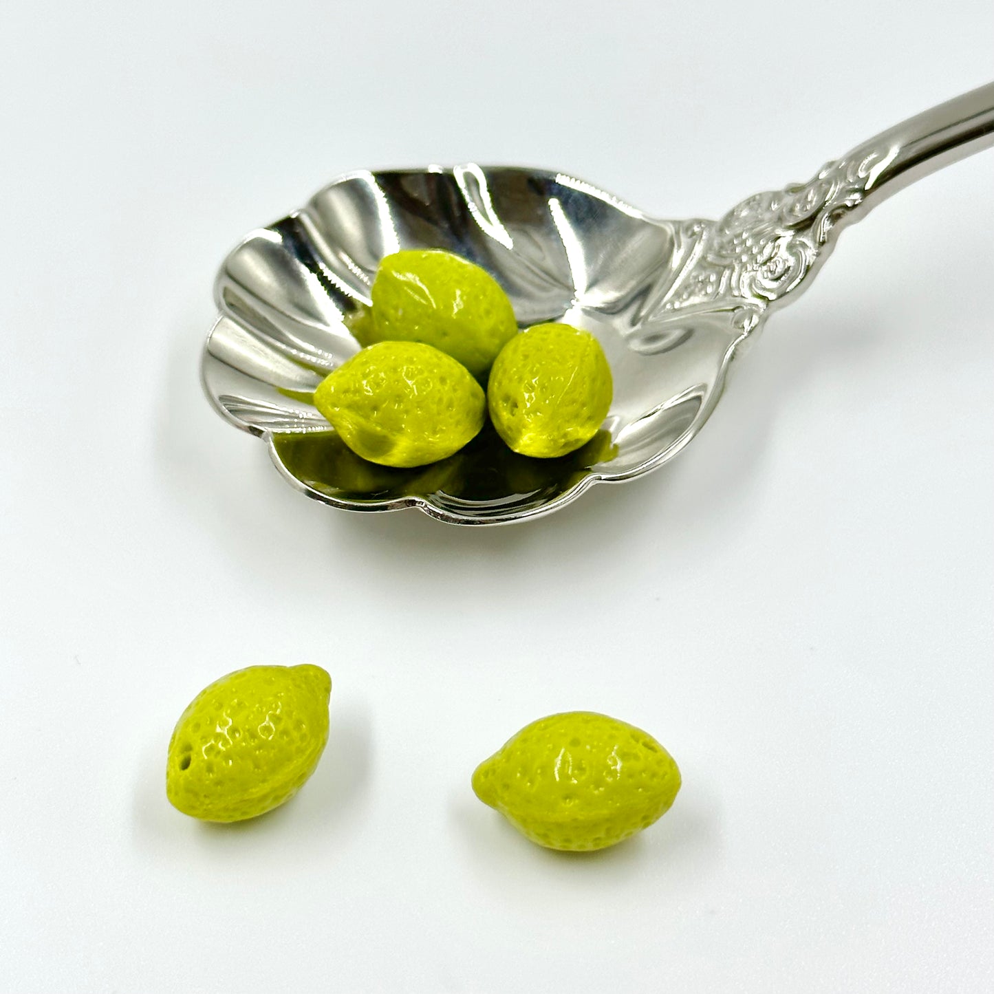 Lemon beads Czech glass Lime Fruit Beads