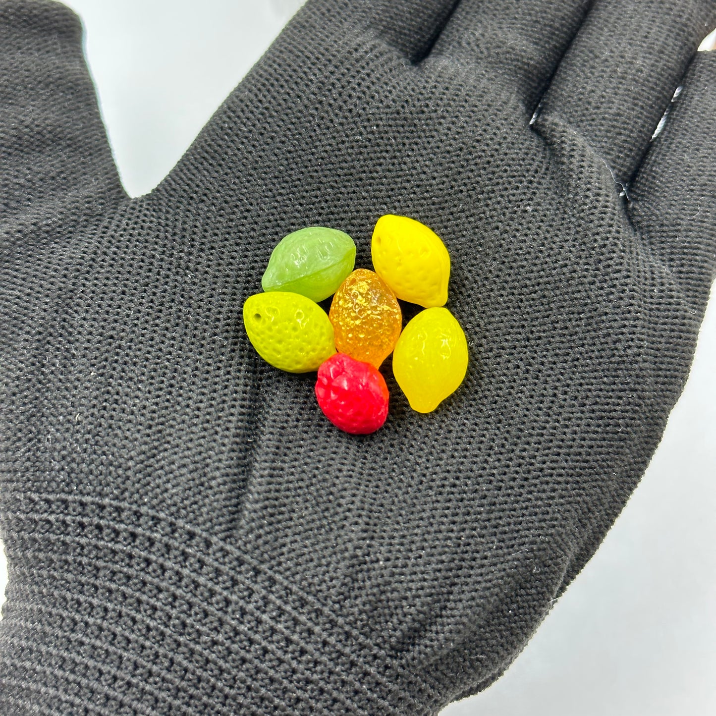 Lemon beads Czech glass Lime Fruit Beads