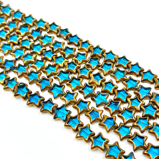 Five-pointed Star Beads with Gold Edges