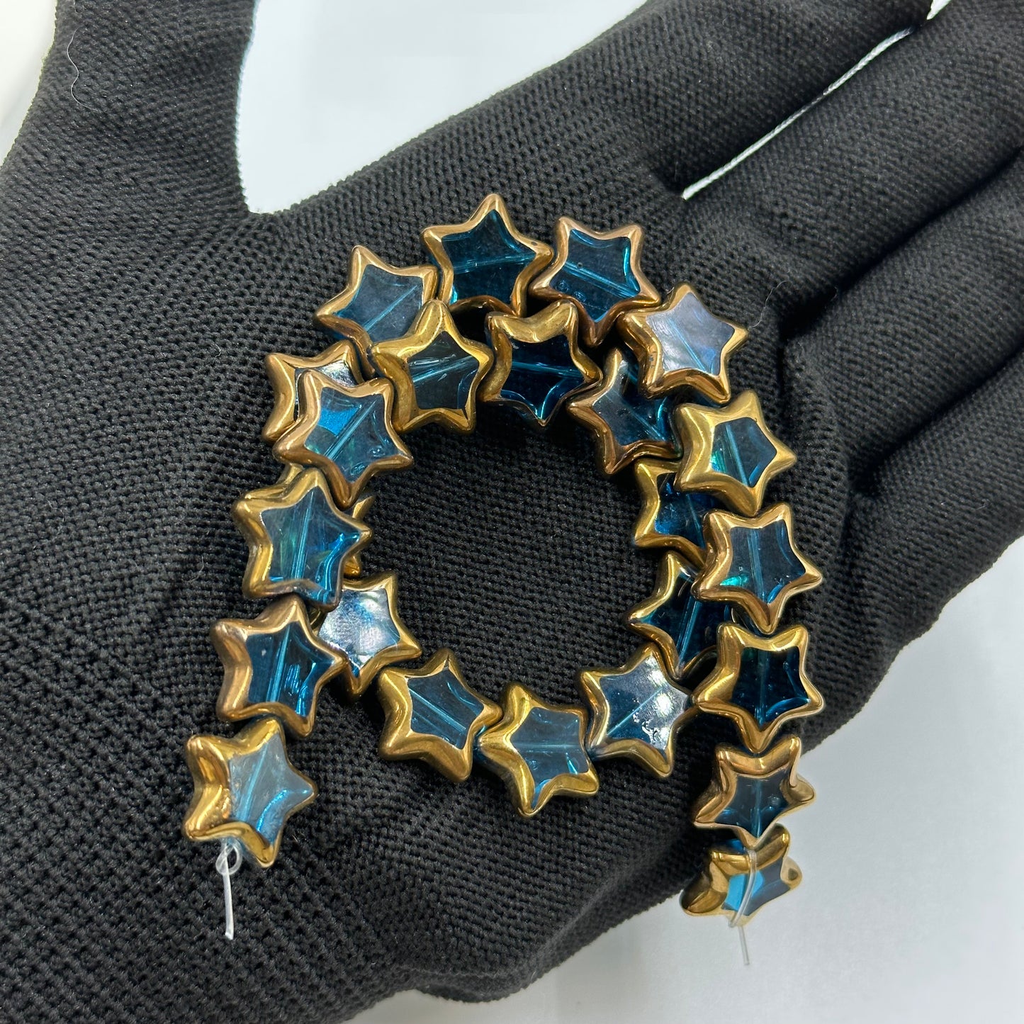 Five-pointed Star Beads with Gold Edges