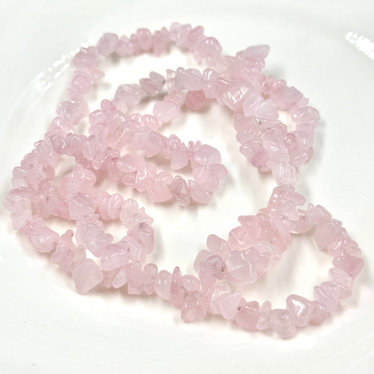 Rose Quartz Natural Gemstone Chip Beads