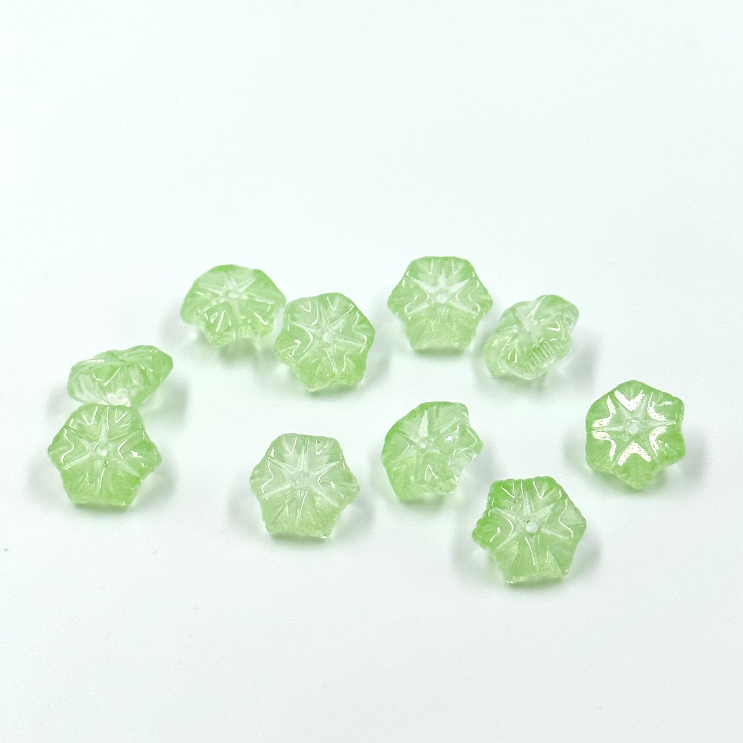 10pcs Czech 3D Flower Glass Beads