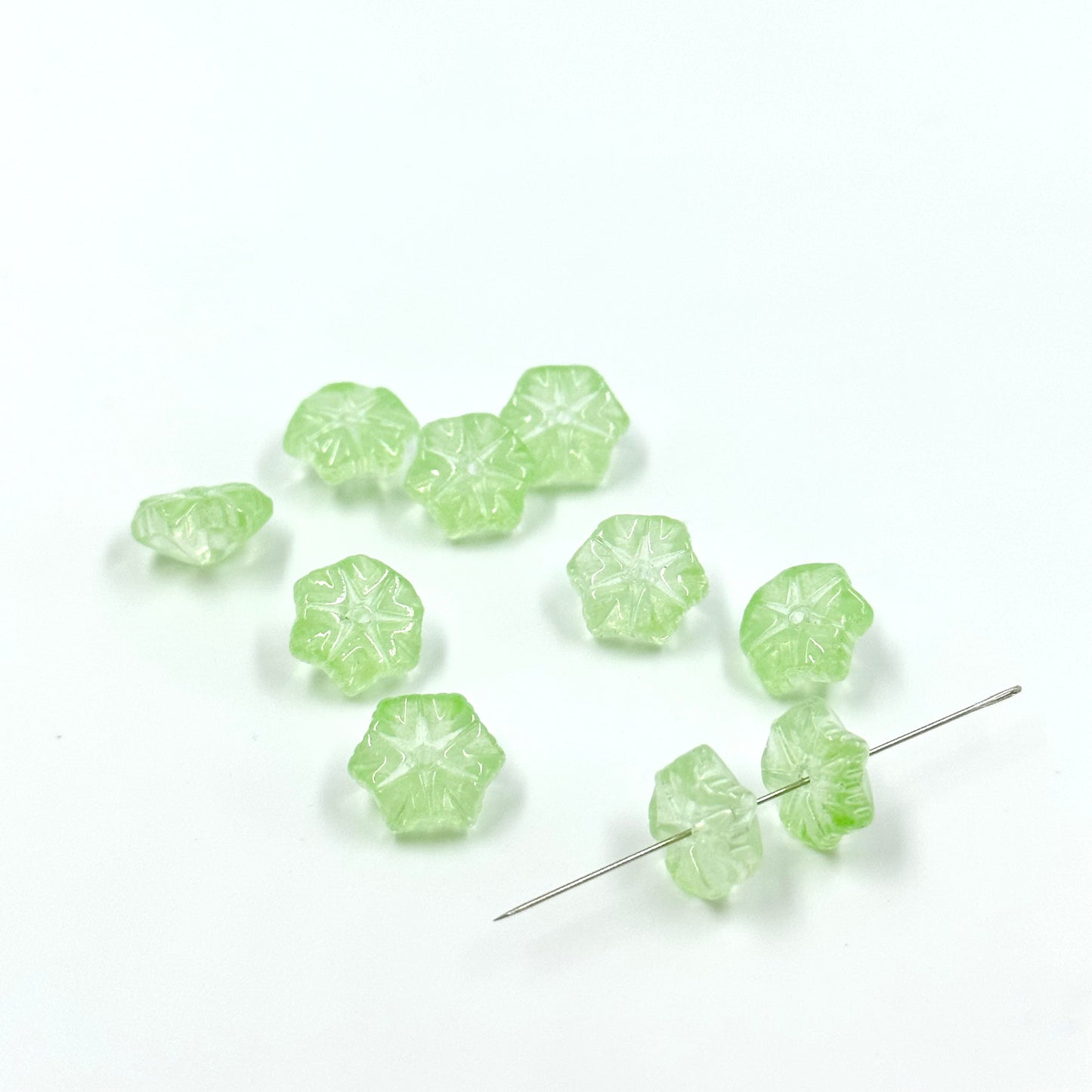 10pcs Czech 3D Flower Glass Beads