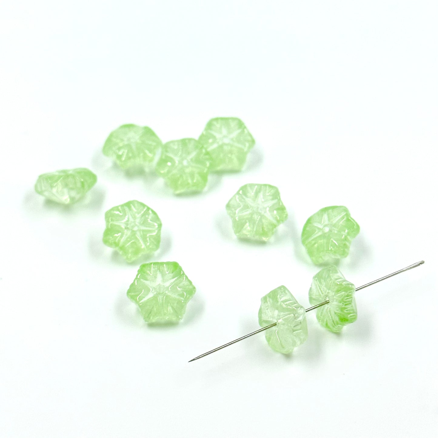 10pcs Czech 3D Flower Glass Beads