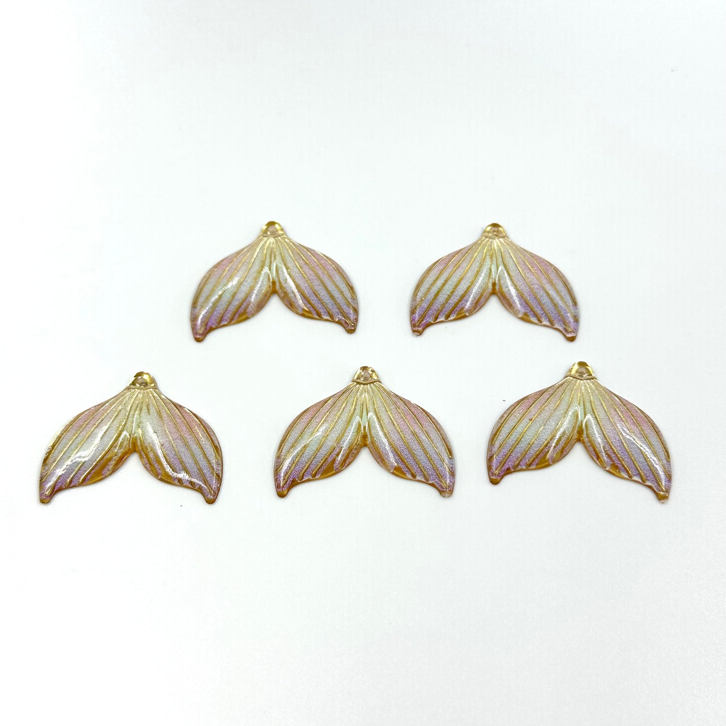 5pcs Sequins Mermaid Tail Charm Resin Fish Tail