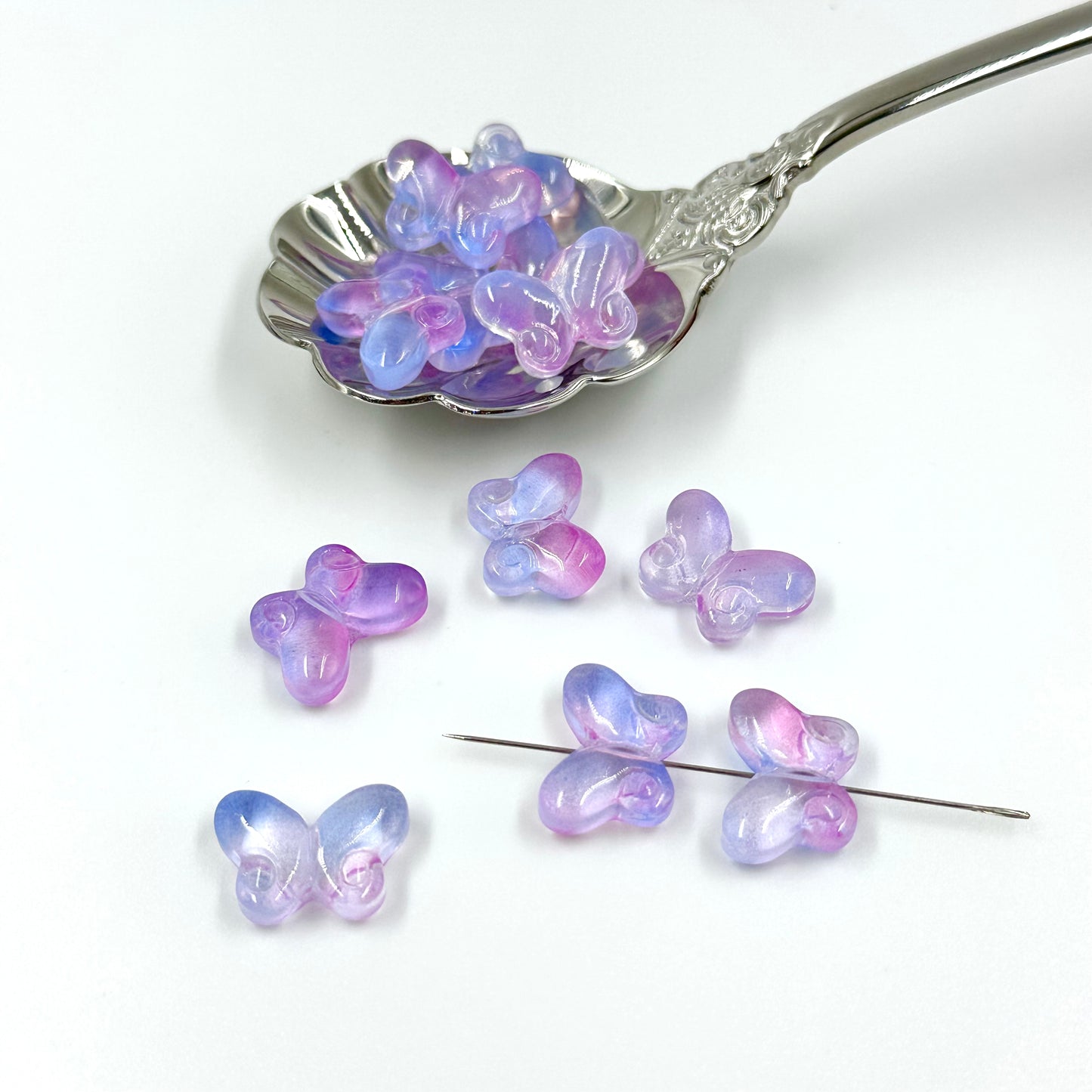 10pcs Glass Butterfly Glass Beads