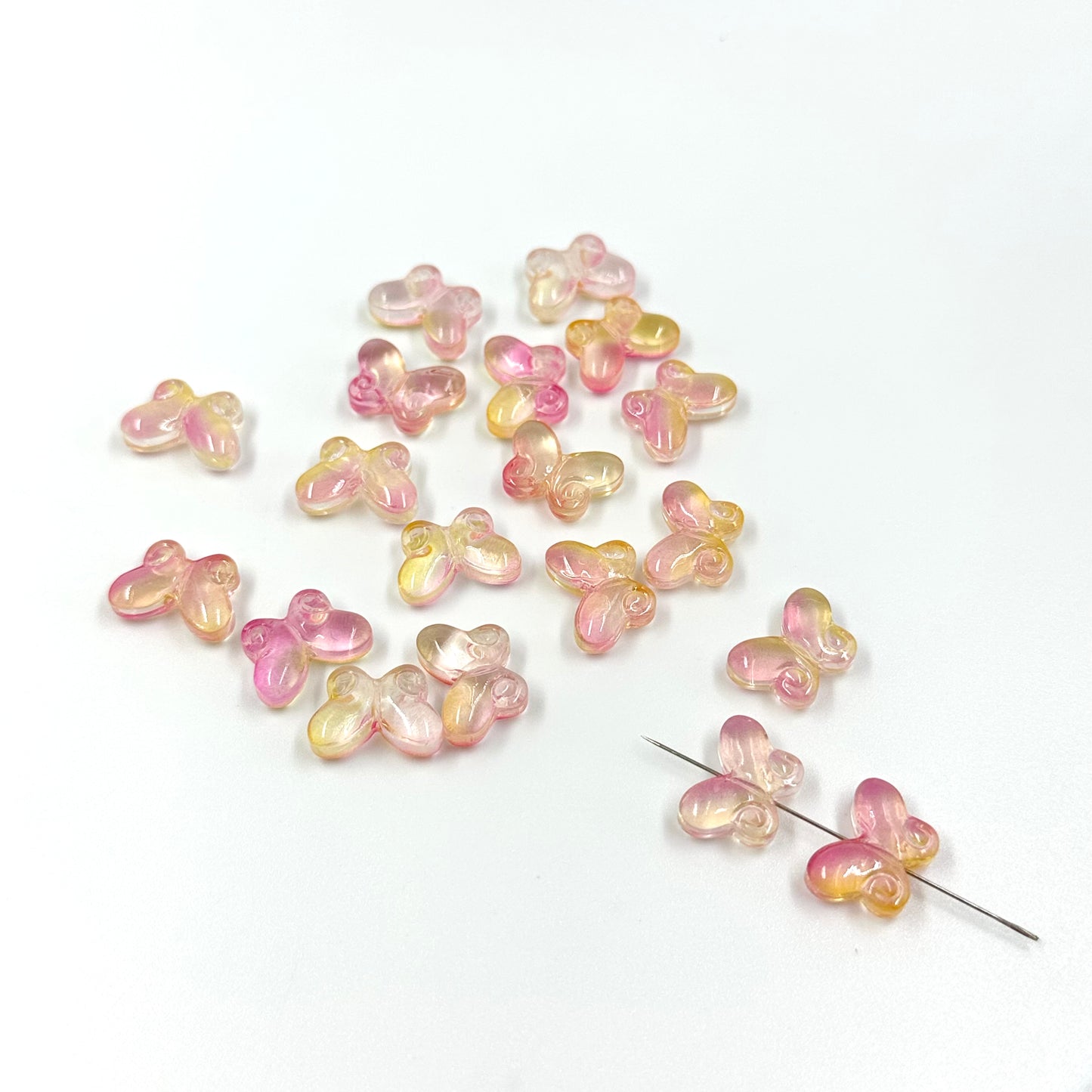 10pcs Glass Butterfly Glass Beads