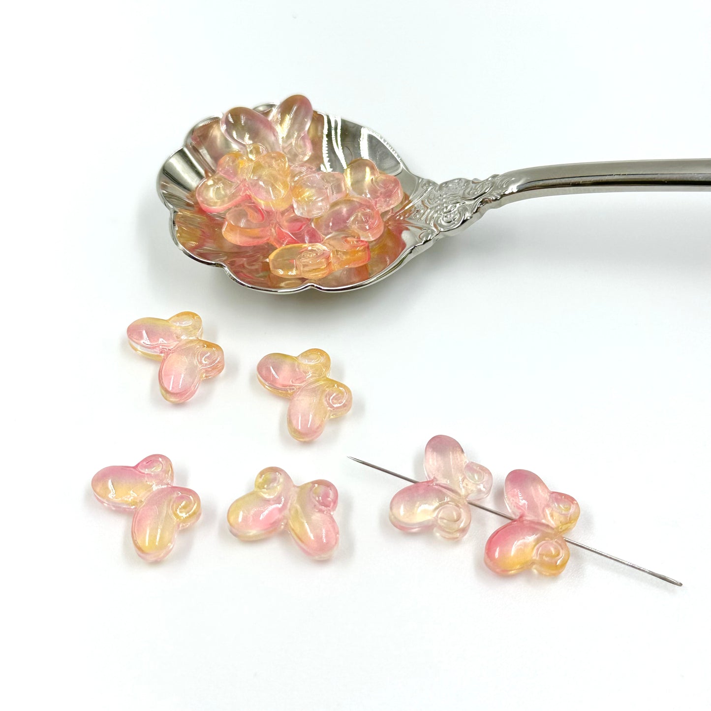 10pcs Glass Butterfly Glass Beads