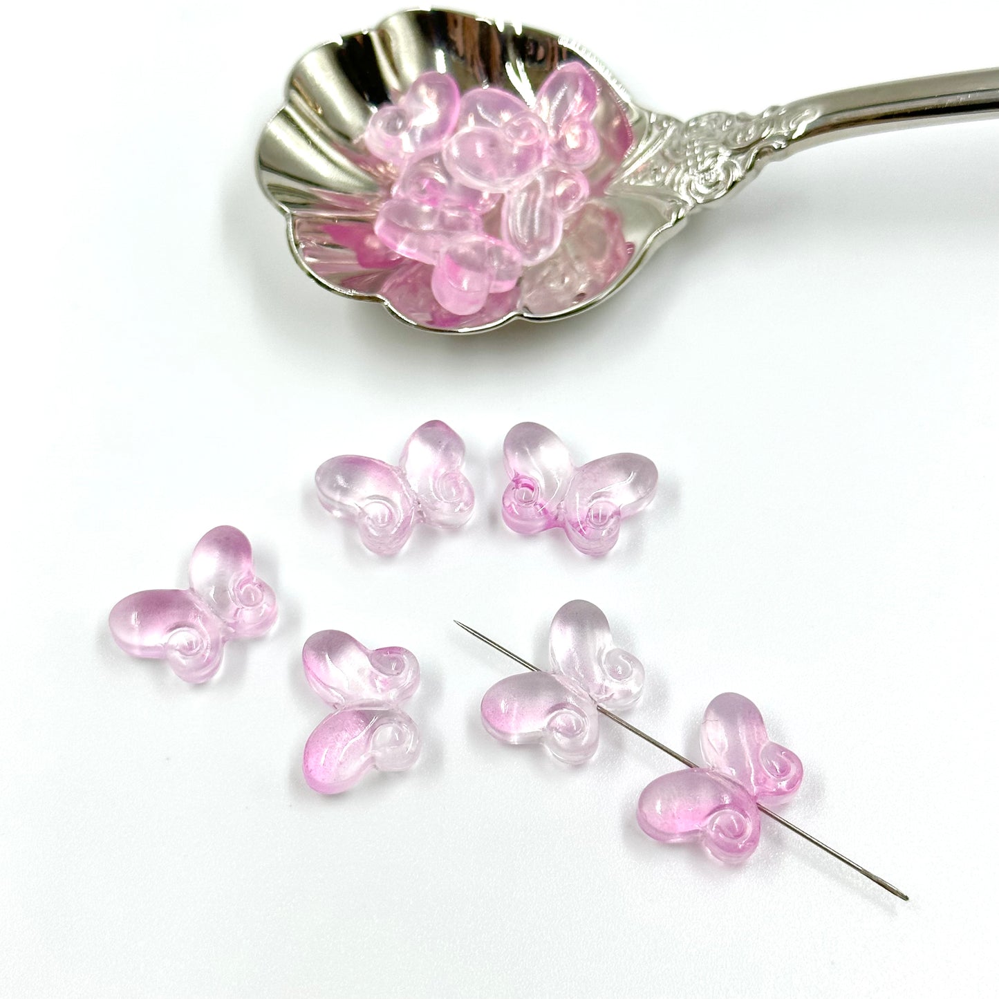 10pcs Glass Butterfly Glass Beads