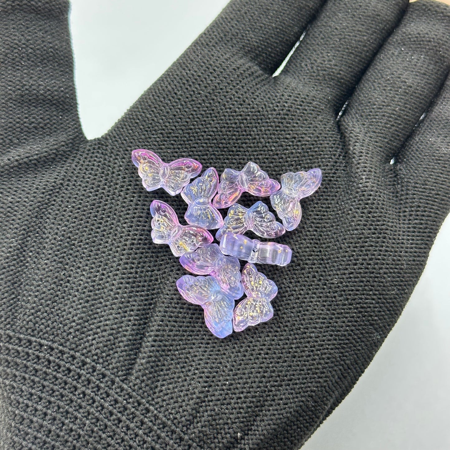 10pcs Glass Butterfly Beads