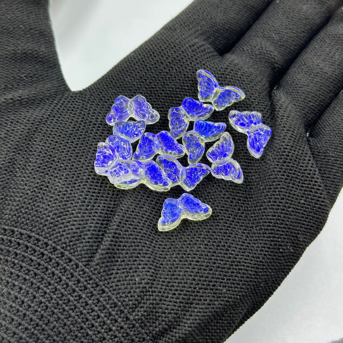 Gradient Purple and Blue Glass Butterfly Beads