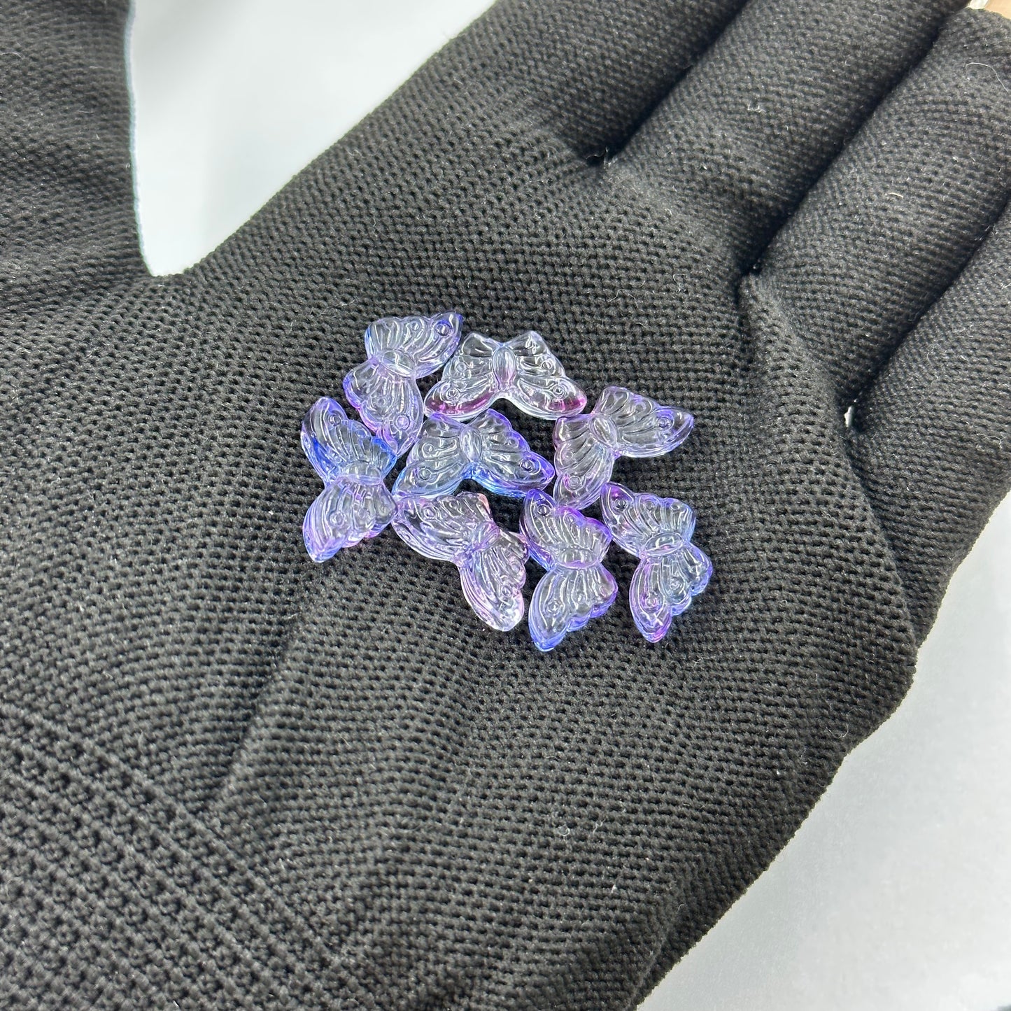 Gradient Purple and Blue Glass Butterfly Beads