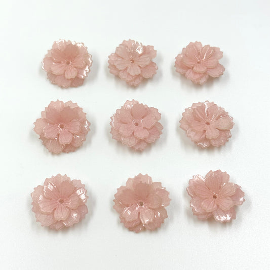 Shrink Plastic Pink Flower Beads