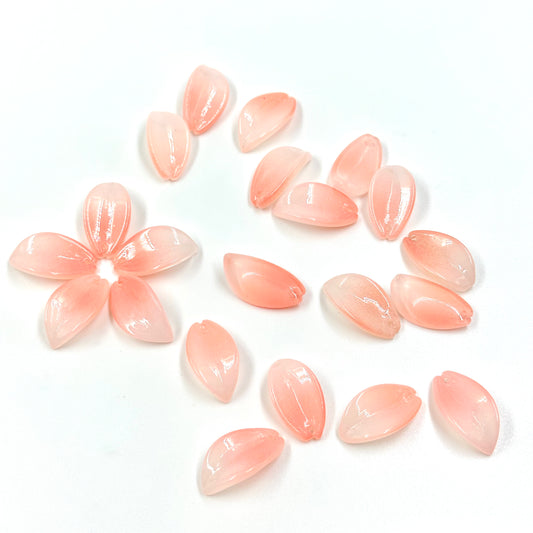 10pcs Pink Flower Petal Beads