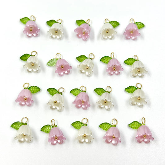 5pcs Lily of the Valley Flower Charms and Pendants