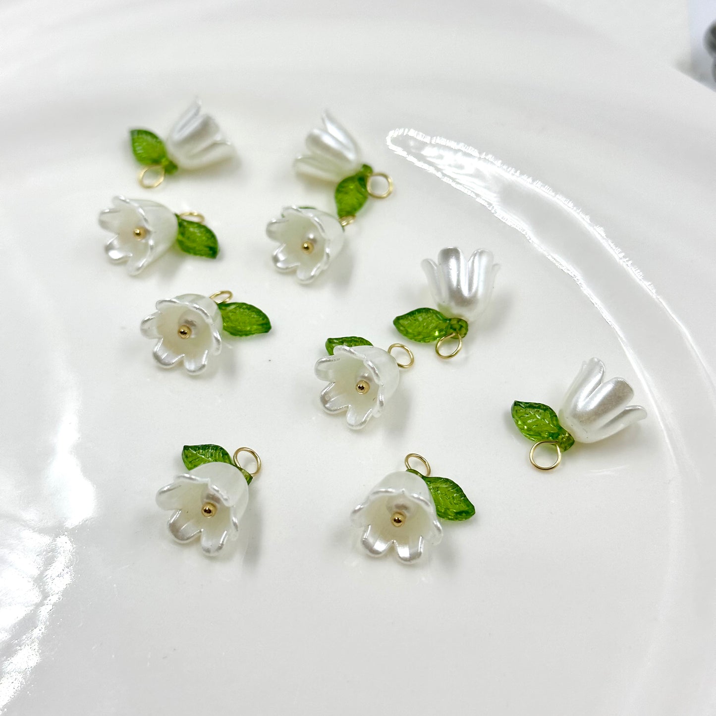 5pcs Lily of the Valley Flower Charms and Pendants