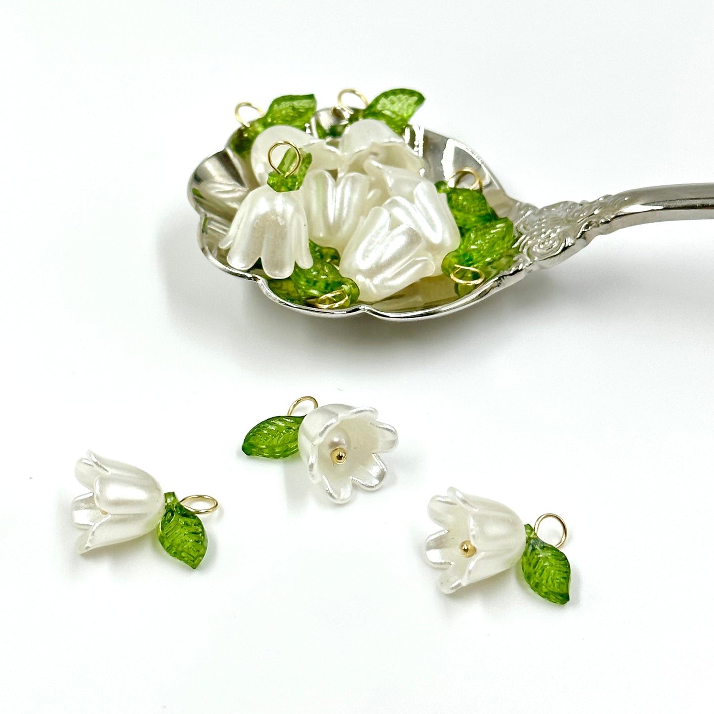 5pcs Lily of the Valley Flower Charms and Pendants