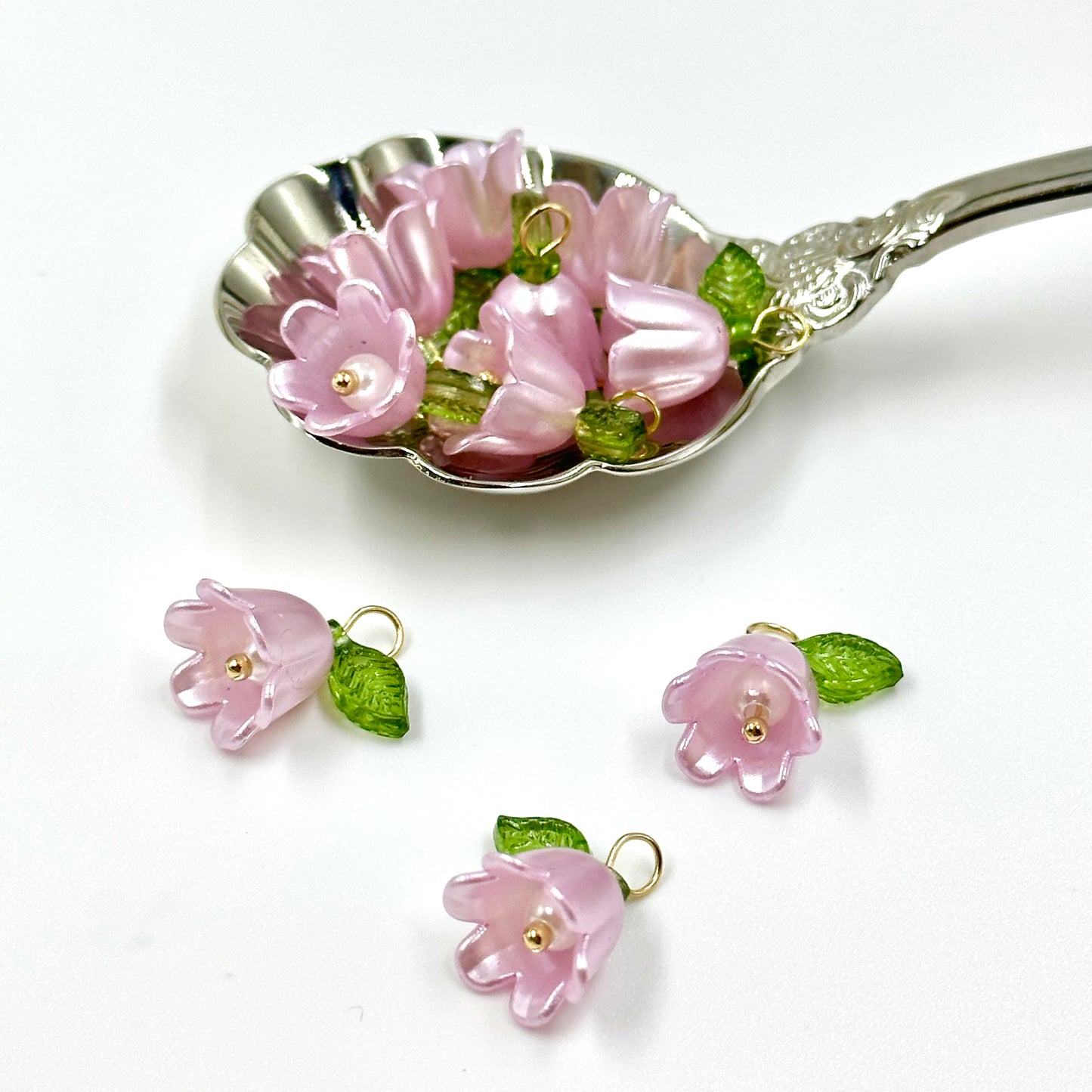 5pcs Lily of the Valley Flower Charms and Pendants